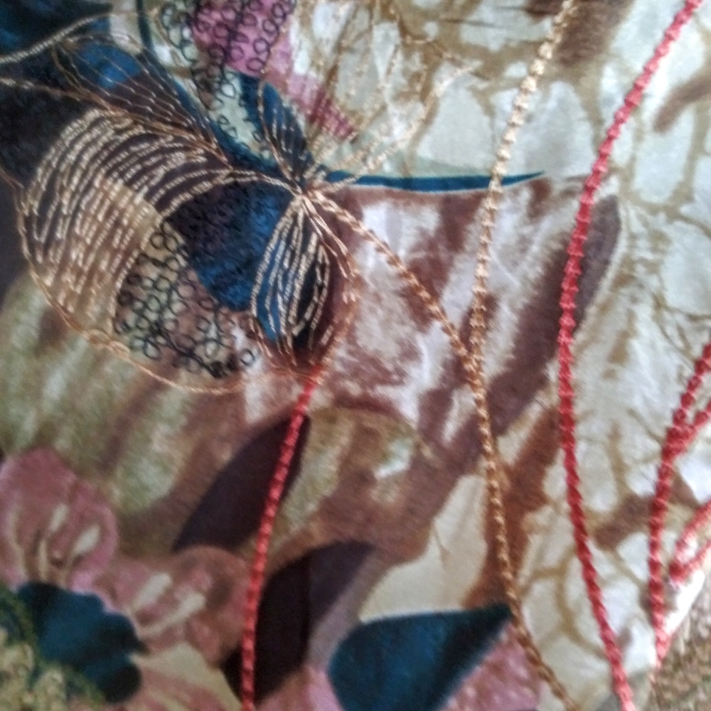 Chico's embroidered floral Shia silk skirt - Picture 3 of 6